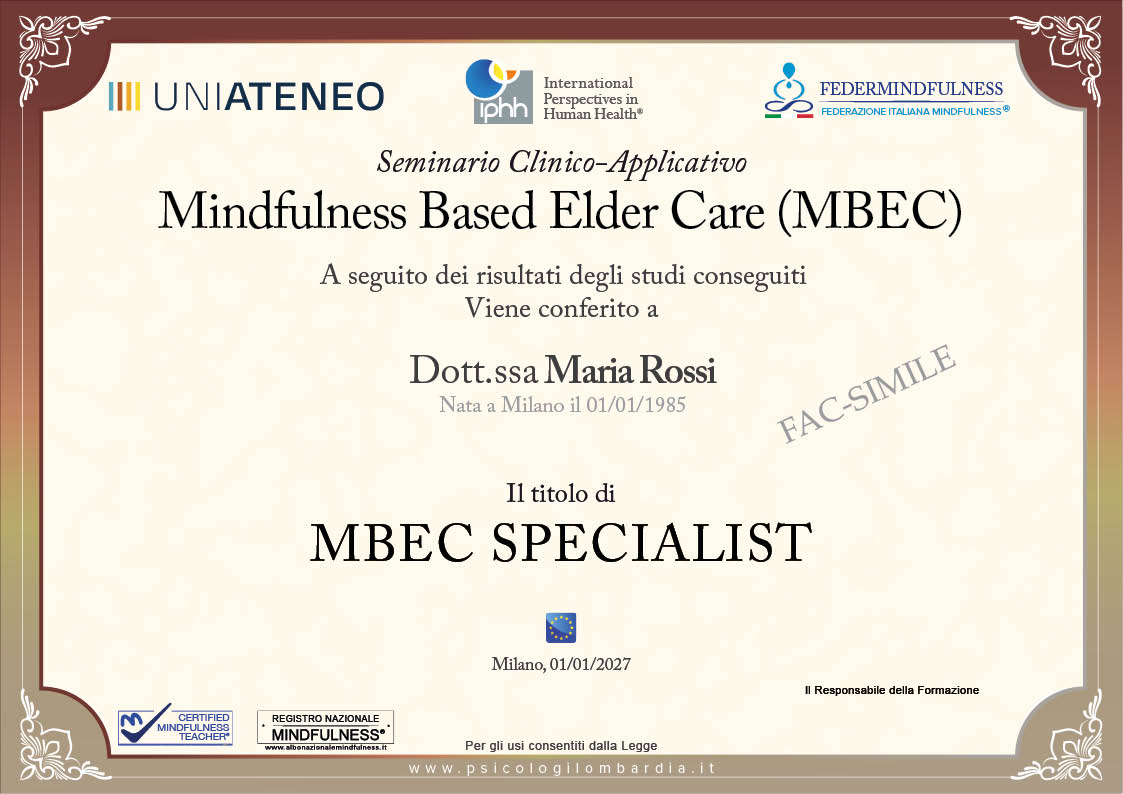 Attestato Mindfulnes MBEC